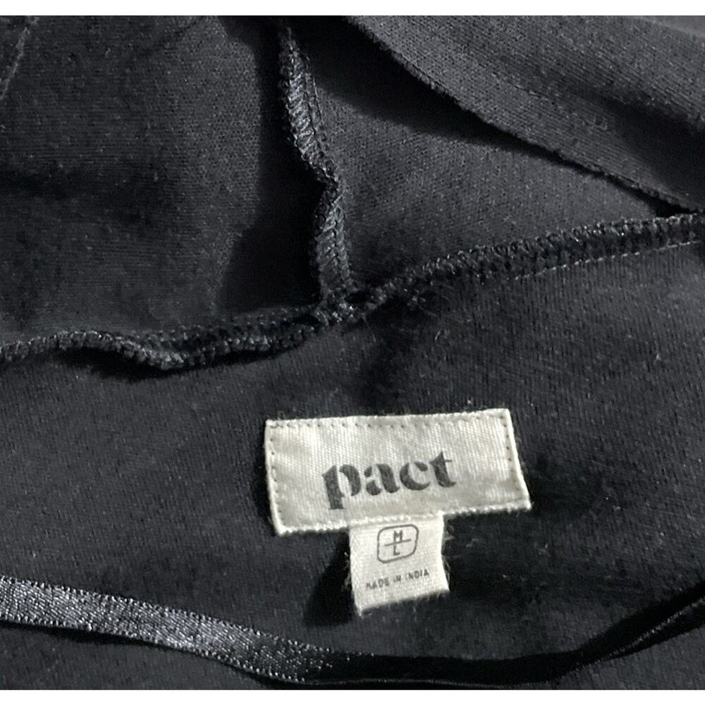 Pact Airplane Wrap Open Cardigan Size M / L Black Knit Organic Cotton Pocket - Picture 5 of 9